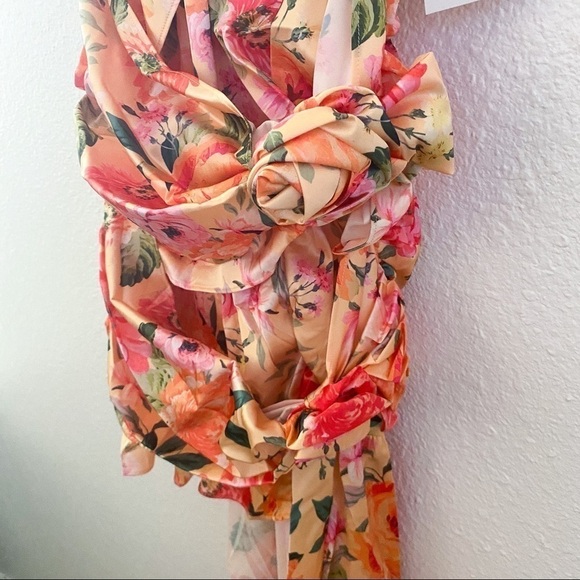 For Love & Lemons Versilla Floral Satin Hi-Lo Dress XS NWT - Picture 7 of 16